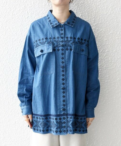 SHIPS / シップス Gジャン・デニムジャケット | bon_meur:〈洗濯機可能〉エンブロイダリー デニム シャツ ジャケット | 詳細20