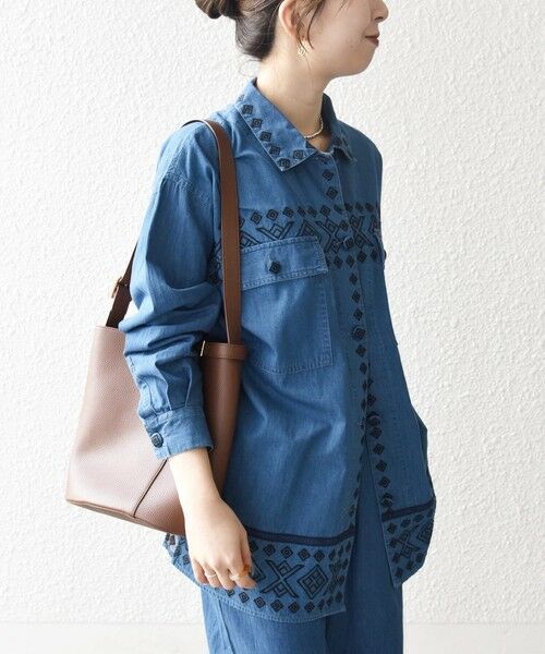 SHIPS / シップス Gジャン・デニムジャケット | bon_meur:〈洗濯機可能〉エンブロイダリー デニム シャツ ジャケット | 詳細4