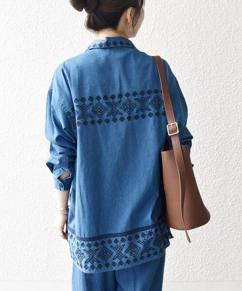 SHIPS / シップス Gジャン・デニムジャケット | bon_meur:〈洗濯機可能〉エンブロイダリー デニム シャツ ジャケット | 詳細5