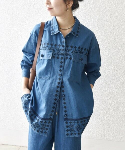 SHIPS / シップス Gジャン・デニムジャケット | bon_meur:〈洗濯機可能〉エンブロイダリー デニム シャツ ジャケット | 詳細6