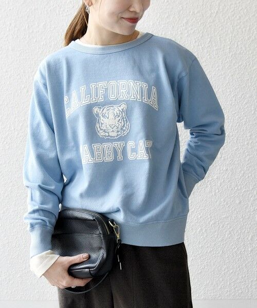 SHIPS for women/シップスウィメン Mixta:〈洗濯機可能〉ラグラン ロゴ クルーネック プルオーバー ライトブルー ONE SIZE