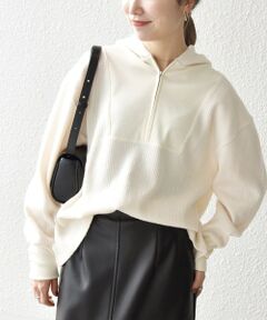 SHIPS / シップス カットソー | SHIPS any:〈手洗い可能〉起毛 ワッフル ハーフジップ フーディー プルオーバー