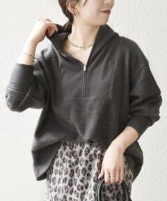 SHIPS / シップス カットソー | SHIPS any:〈手洗い可能〉起毛 ワッフル ハーフジップ フーディー プルオーバー