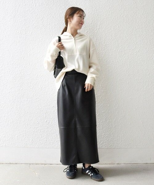 SHIPS / シップス カットソー | SHIPS any:〈手洗い可能〉起毛 ワッフル ハーフジップ フーディー プルオーバー | 詳細1