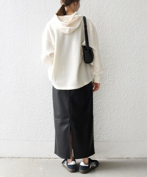 SHIPS / シップス カットソー | SHIPS any:〈手洗い可能〉起毛 ワッフル ハーフジップ フーディー プルオーバー | 詳細2