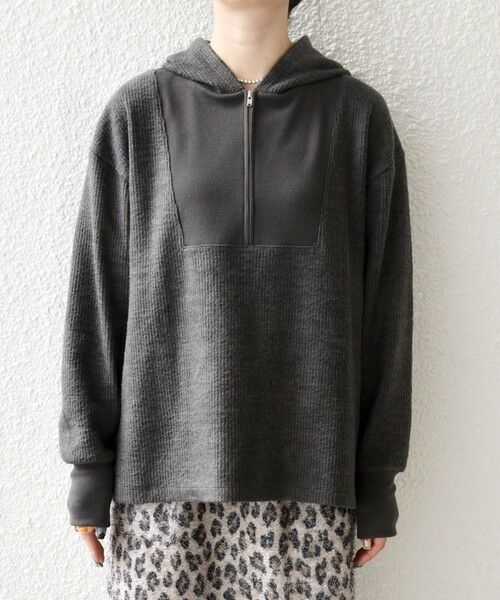 SHIPS / シップス カットソー | SHIPS any:〈手洗い可能〉起毛 ワッフル ハーフジップ フーディー プルオーバー | 詳細24