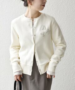 SHIPS / シップス カーディガン・ボレロ | SHIPS any:〈洗濯機可能〉裏起毛 ビジュー コンパクト スナップ カーディガン