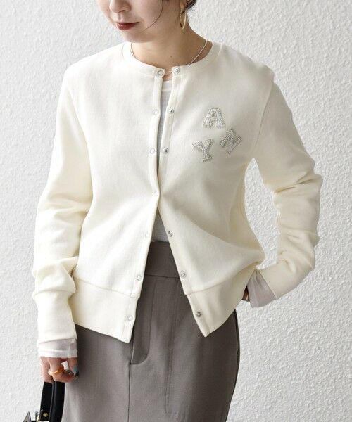 SHIPS / シップス カーディガン・ボレロ | SHIPS any:〈洗濯機可能〉裏起毛 ビジュー コンパクト スナップ カーディガン | 詳細3