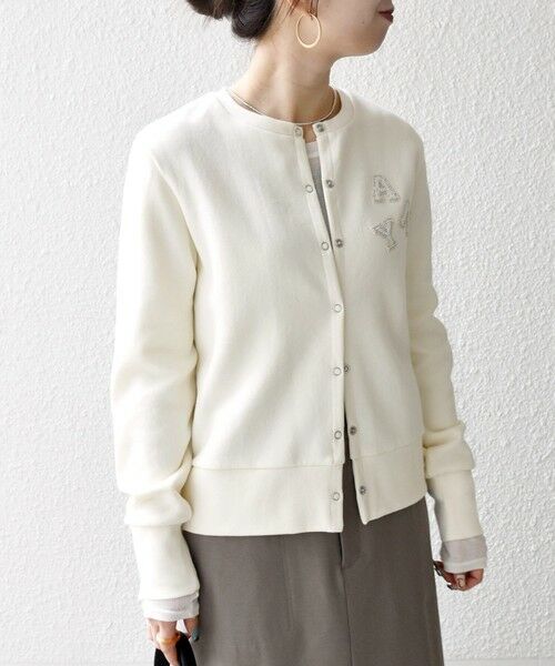 SHIPS / シップス カーディガン・ボレロ | SHIPS any:〈洗濯機可能〉裏起毛 ビジュー コンパクト スナップ カーディガン | 詳細4