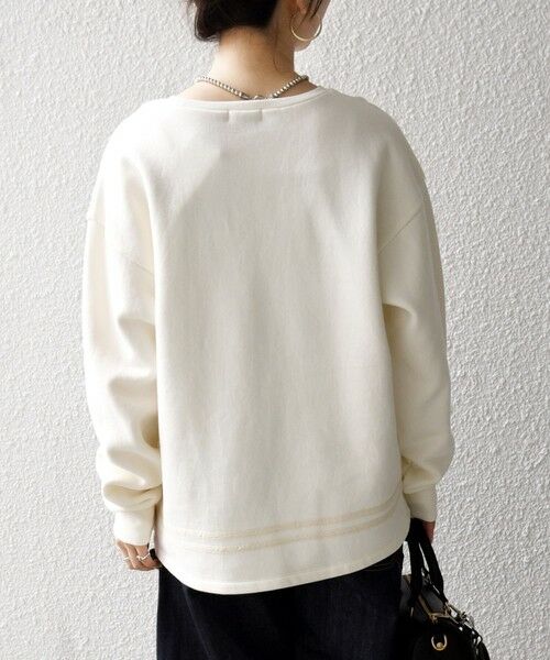 SHIPS / シップス スウェット | SHIPS any:〈洗濯機可能〉裏起毛 パールモチーフ 刺繍 ワイド スウェット | 詳細6