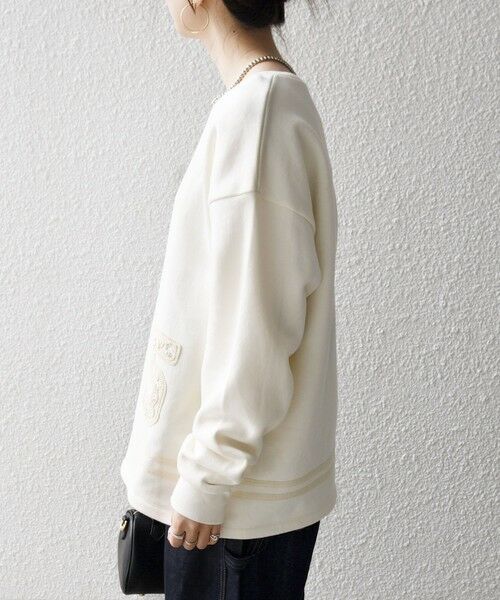 SHIPS / シップス スウェット | SHIPS any:〈洗濯機可能〉裏起毛 パールモチーフ 刺繍 ワイド スウェット | 詳細7