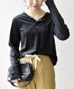 SHIPS / シップス カットソー（半袖以外） | SHIPS any:〈洗濯機可能〉ポリエステル ベロア 2way ヘンリーネック プルオーバー