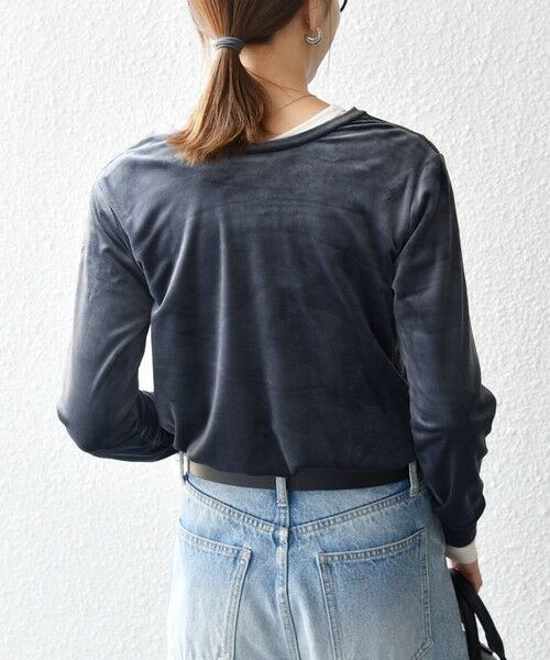 SHIPS / シップス カットソー（半袖以外） | SHIPS any:〈洗濯機可能〉ポリエステル ベロア 2way ヘンリーネック プルオーバー | 詳細5