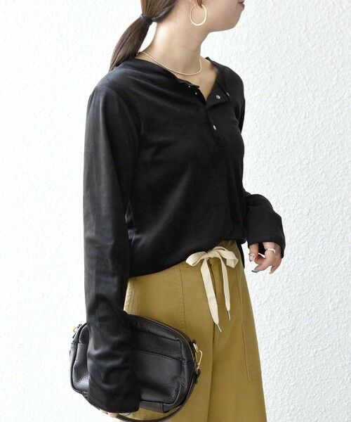 SHIPS / シップス カットソー（半袖以外） | SHIPS any:〈洗濯機可能〉ポリエステル ベロア 2way ヘンリーネック プルオーバー | 詳細18