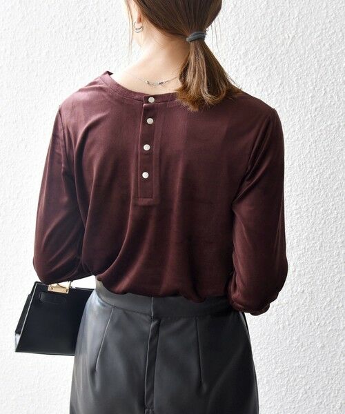 SHIPS / シップス カットソー（半袖以外） | SHIPS any:〈洗濯機可能〉ポリエステル ベロア 2way ヘンリーネック プルオーバー | 詳細29