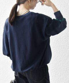 SHIPS / シップス スウェット | 《予約》SHIPS any:〈洗濯機可能〉裏毛 バイカラー ドロスト ルーズ スウェット プルオーバー