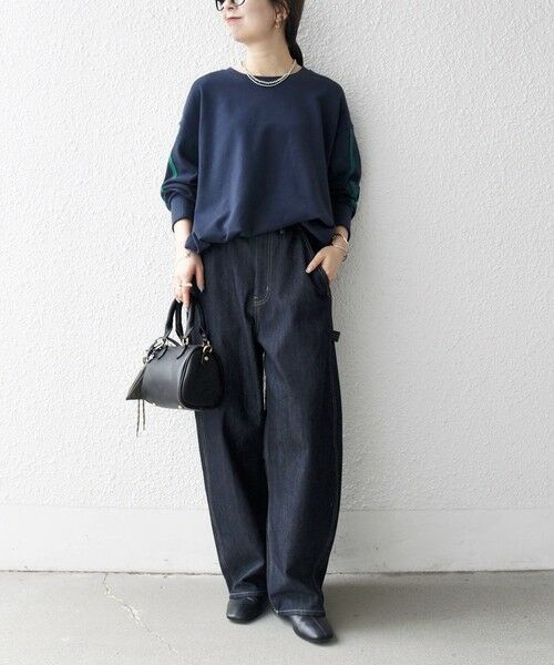 SHIPS / シップス スウェット | SHIPS any:〈洗濯機可能〉裏毛 バイカラー ドロスト ルーズ スウェット プルオーバー | 詳細24