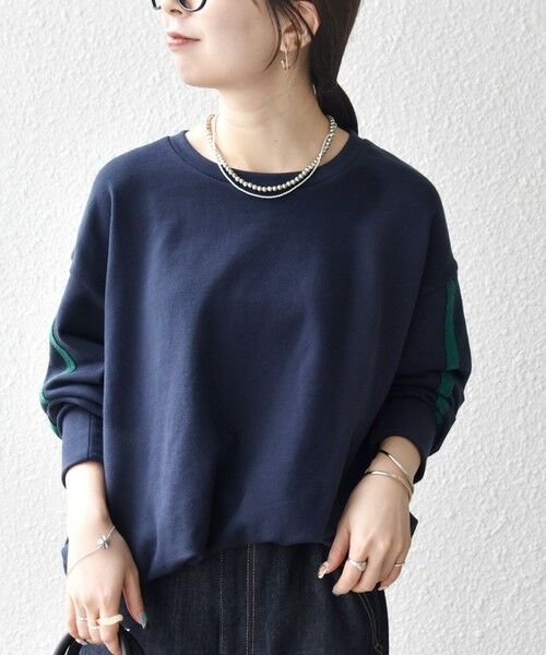 SHIPS / シップス スウェット | SHIPS any:〈洗濯機可能〉裏毛 バイカラー ドロスト ルーズ スウェット プルオーバー | 詳細26