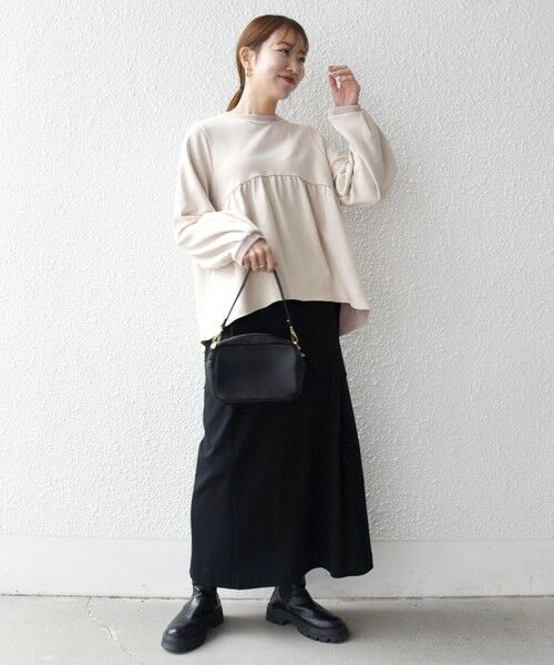 SHIPS / シップス スウェット | 《予約》SHIPS any:〈洗濯機可能〉裏毛 バイカラー ペプラム スウェット プルオーバー | 詳細1