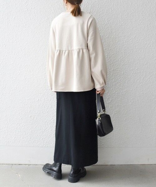 SHIPS / シップス スウェット | 《予約》SHIPS any:〈洗濯機可能〉裏毛 バイカラー ペプラム スウェット プルオーバー | 詳細2