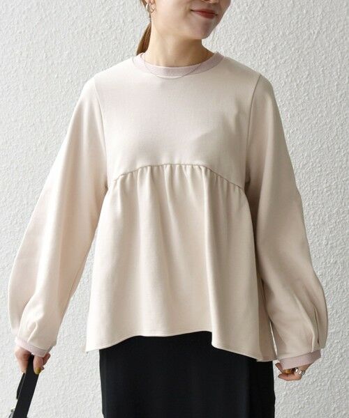 SHIPS / シップス スウェット | 《予約》SHIPS any:〈洗濯機可能〉裏毛 バイカラー ペプラム スウェット プルオーバー | 詳細3