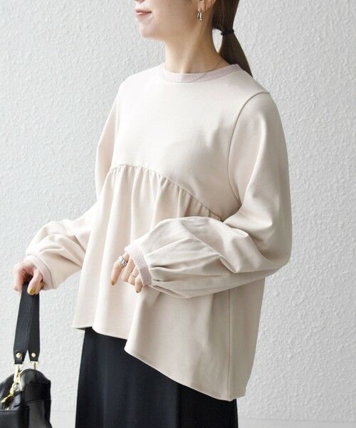 SHIPS / シップス スウェット | 《予約》SHIPS any:〈洗濯機可能〉裏毛 バイカラー ペプラム スウェット プルオーバー | 詳細4