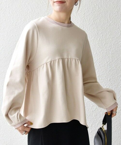 SHIPS / シップス スウェット | 《予約》SHIPS any:〈洗濯機可能〉裏毛 バイカラー ペプラム スウェット プルオーバー | 詳細7