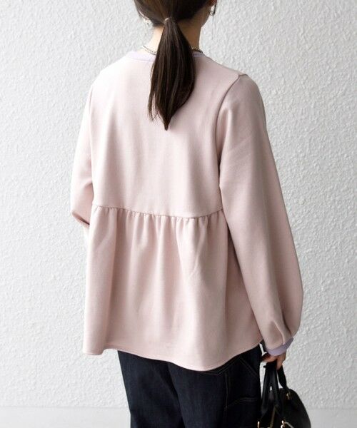 SHIPS / シップス スウェット | 《予約》SHIPS any:〈洗濯機可能〉裏毛 バイカラー ペプラム スウェット プルオーバー | 詳細18