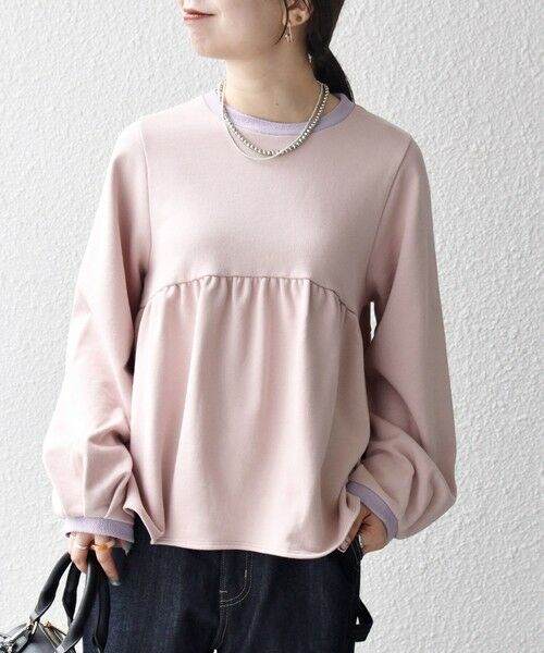 SHIPS / シップス スウェット | 《予約》SHIPS any:〈洗濯機可能〉裏毛 バイカラー ペプラム スウェット プルオーバー | 詳細19