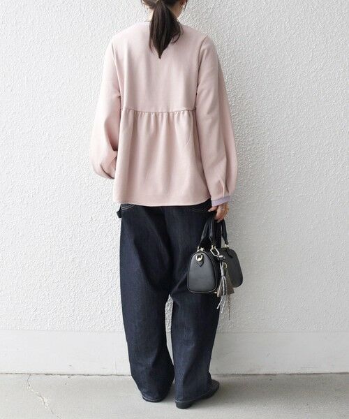 SHIPS / シップス スウェット | 《予約》SHIPS any:〈洗濯機可能〉裏毛 バイカラー ペプラム スウェット プルオーバー | 詳細15