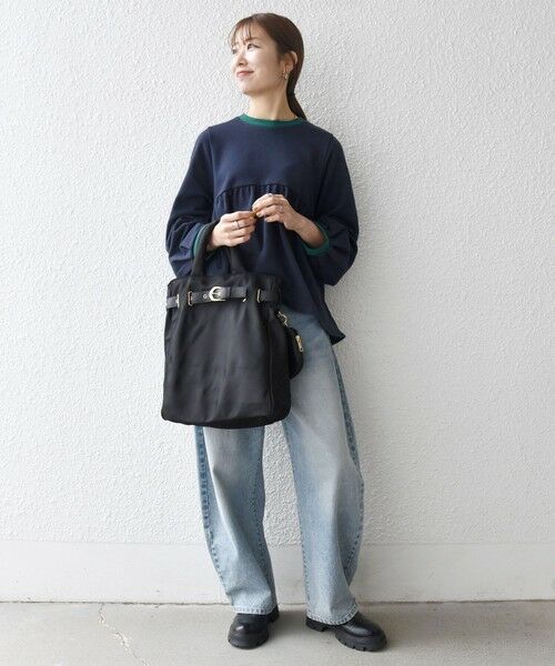 SHIPS / シップス スウェット | 《予約》SHIPS any:〈洗濯機可能〉裏毛 バイカラー ペプラム スウェット プルオーバー | 詳細22