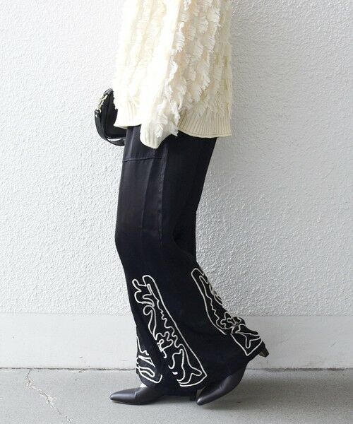 SHIPS / シップス その他パンツ | SHIPS any:〈洗濯機可能〉サテン 刺繍 ストレート イージー パンツ | 詳細6