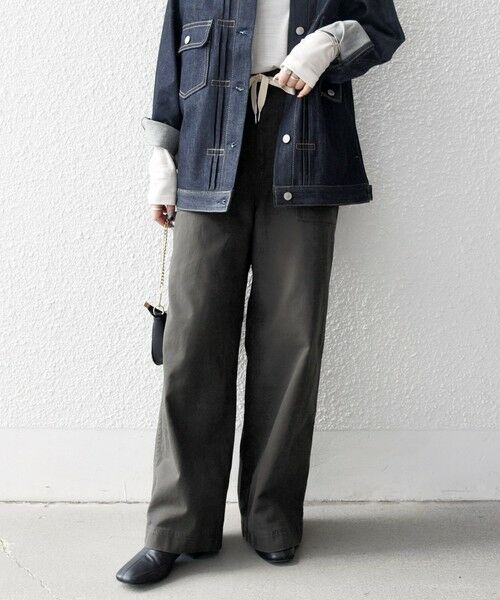 SHIPS / シップス チノ・ワークパンツ | SHIPS any:〈洗濯機可能〉ドロスト イージー ワイド ストレート ベイカー パンツ | 詳細3