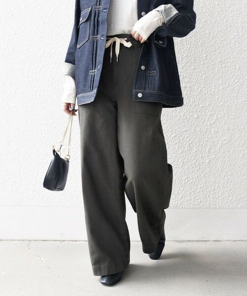 SHIPS / シップス チノ・ワークパンツ | SHIPS any:〈洗濯機可能〉ドロスト イージー ワイド ストレート ベイカー パンツ | 詳細7