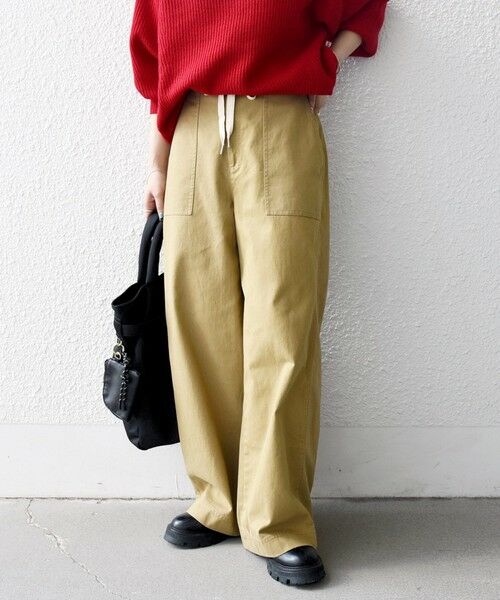 SHIPS / シップス チノ・ワークパンツ | SHIPS any:〈洗濯機可能〉ドロスト イージー ワイド ストレート ベイカー パンツ | 詳細17