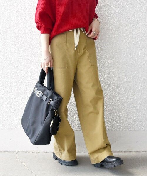 SHIPS / シップス チノ・ワークパンツ | SHIPS any:〈洗濯機可能〉ドロスト イージー ワイド ストレート ベイカー パンツ | 詳細21