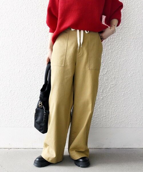 SHIPS / シップス チノ・ワークパンツ | SHIPS any:〈洗濯機可能〉ドロスト イージー ワイド ストレート ベイカー パンツ | 詳細22