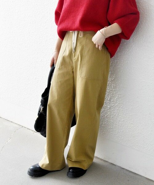 SHIPS / シップス チノ・ワークパンツ | SHIPS any:〈洗濯機可能〉ドロスト イージー ワイド ストレート ベイカー パンツ | 詳細23