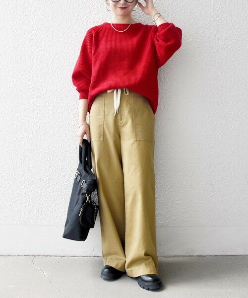 SHIPS / シップス チノ・ワークパンツ | SHIPS any:〈洗濯機可能〉ドロスト イージー ワイド ストレート ベイカー パンツ | 詳細15