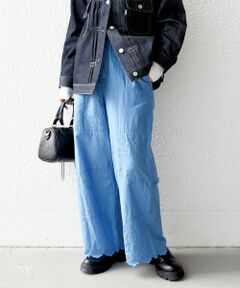 SHIPS / シップス その他パンツ | bon_meur:〈洗濯機可能〉ロゴ エンブロイダリー パッチワーク ワイド パンツ