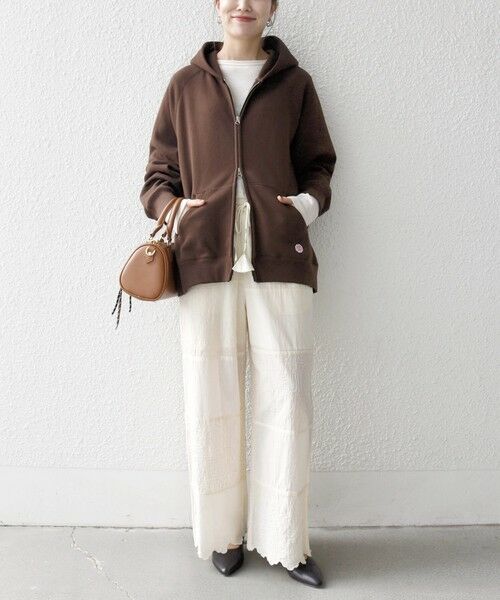 SHIPS / シップス その他パンツ | bon_meur:〈洗濯機可能〉ロゴ エンブロイダリー パッチワーク ワイド パンツ | 詳細1