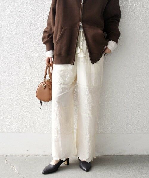 SHIPS / シップス その他パンツ | bon_meur:〈洗濯機可能〉ロゴ エンブロイダリー パッチワーク ワイド パンツ | 詳細3