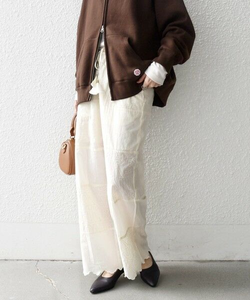 SHIPS / シップス その他パンツ | bon_meur:〈洗濯機可能〉ロゴ エンブロイダリー パッチワーク ワイド パンツ | 詳細4