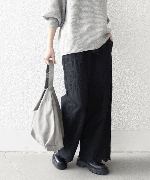 SHIPS / シップス その他パンツ | bon_meur:〈洗濯機可能〉ロゴ エンブロイダリー パッチワーク ワイド パンツ | 詳細12