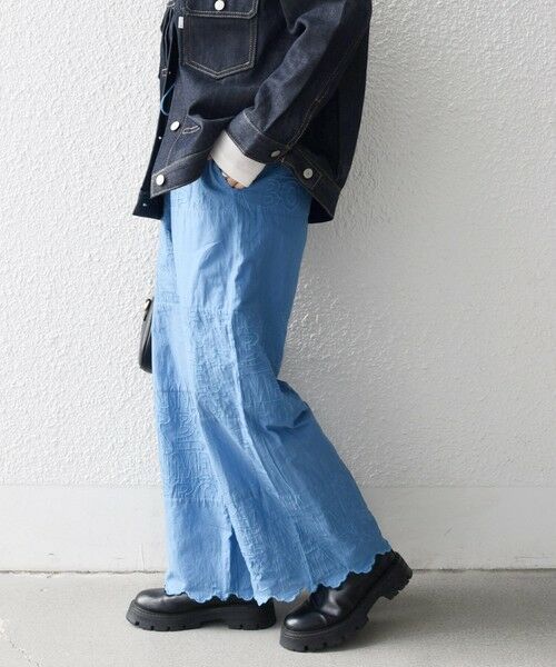 SHIPS / シップス その他パンツ | bon_meur:〈洗濯機可能〉ロゴ エンブロイダリー パッチワーク ワイド パンツ | 詳細21