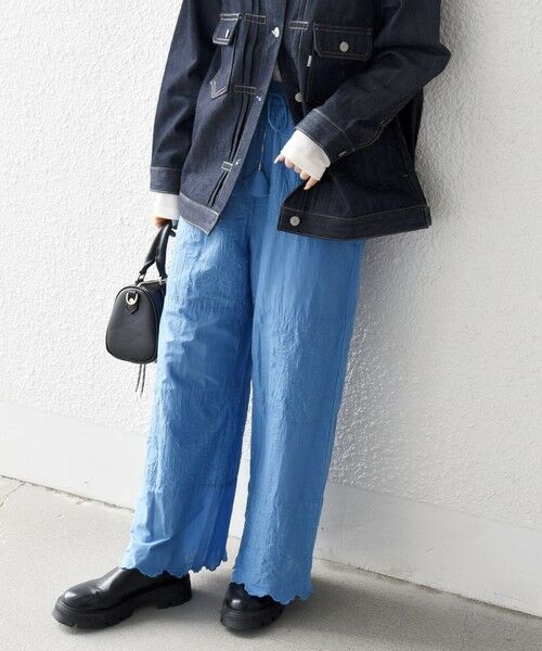 SHIPS / シップス その他パンツ | bon_meur:〈洗濯機可能〉ロゴ エンブロイダリー パッチワーク ワイド パンツ | 詳細22