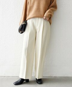 SHIPS / シップス その他パンツ | 《予約》SHIPS any:〈手洗い可能〉ジャカード タック セミワイド パンツ［NAVY BLUE］