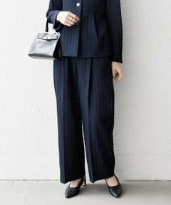 SHIPS / シップス その他パンツ | 《予約》SHIPS any:〈手洗い可能〉ジャカード タック セミワイド パンツ［NAVY BLUE］