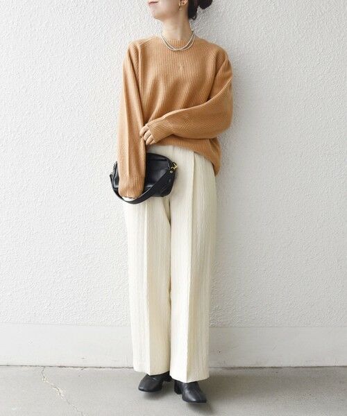 SHIPS / シップス その他パンツ | SHIPS any:〈手洗い可能〉ジャカード タック セミワイド パンツ［NAVY BLUE］ | 詳細1