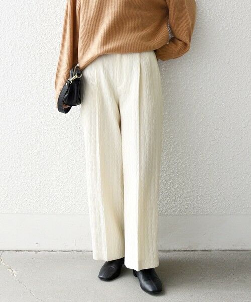 SHIPS / シップス その他パンツ | SHIPS any:〈手洗い可能〉ジャカード タック セミワイド パンツ［NAVY BLUE］ | 詳細3